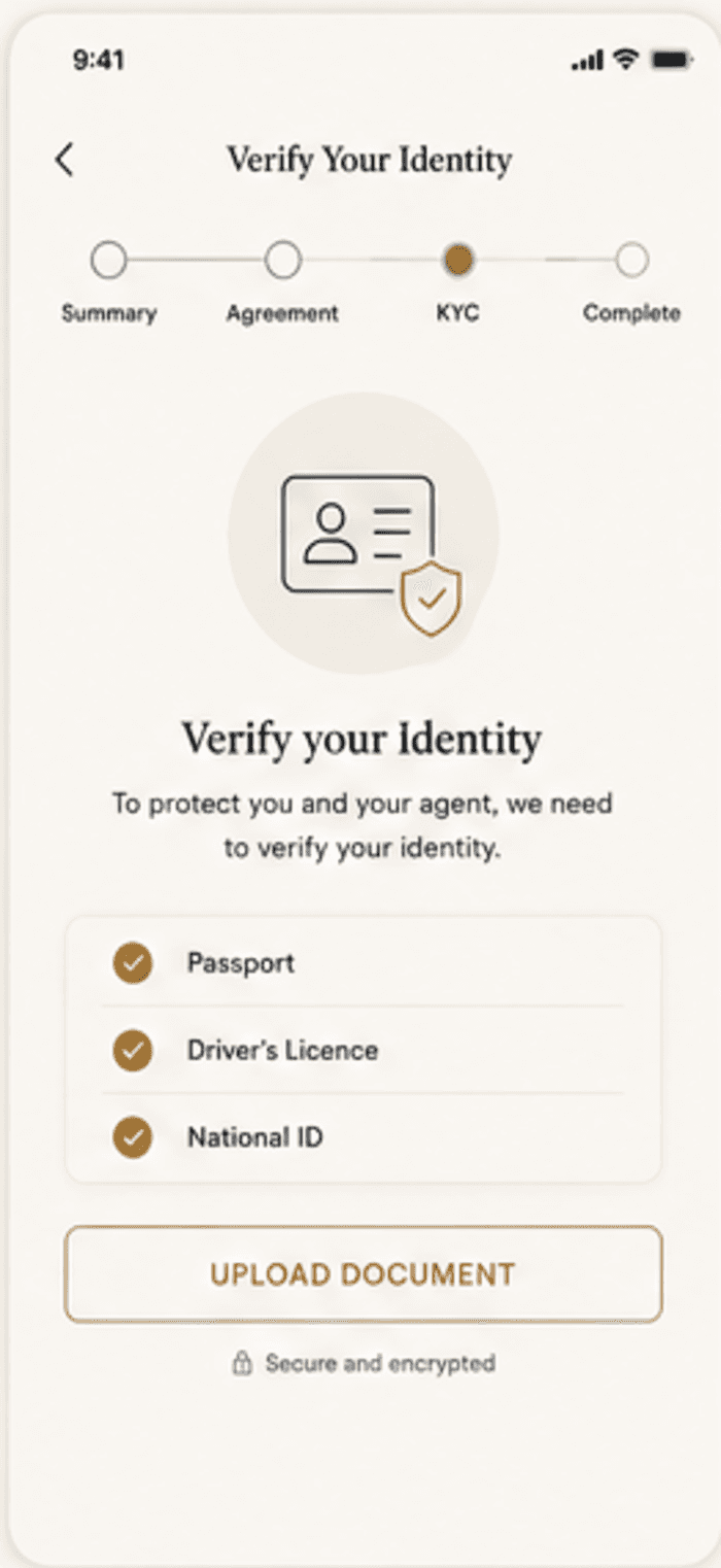 Private Agent app — identity verification and KYC for certification